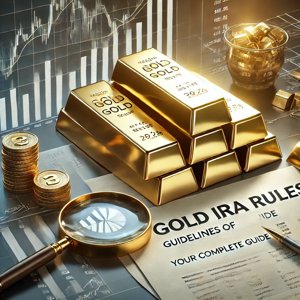 DALL·E 2025-03-16 10.54.31 - A professional and modern cover image for an article titled 'Guidelines of Gold IRA Rules_ Your Complete Guide (2026)'. The image features a neatly st