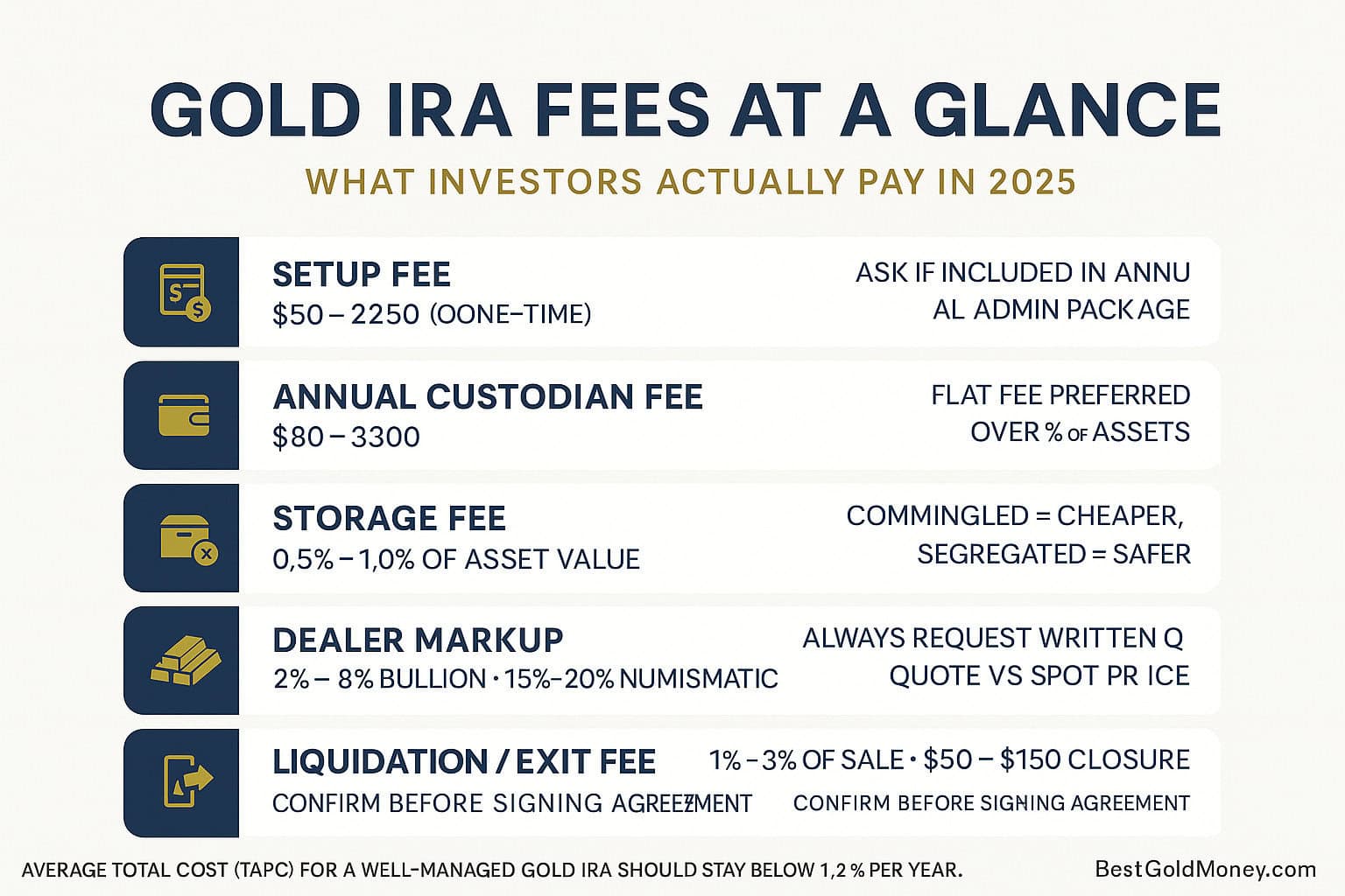 gold IRA fees at glanc